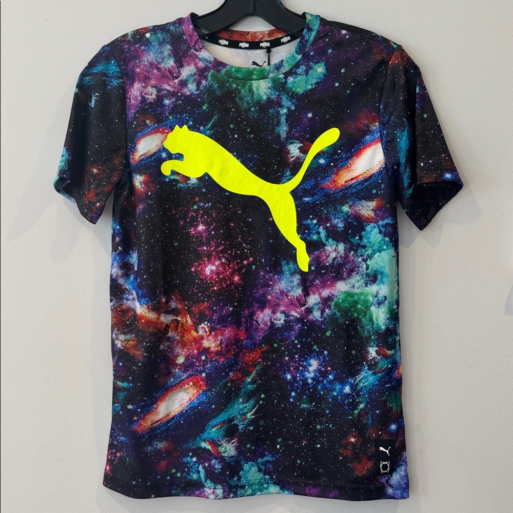 Puma Galaxy Print Tee with Neon Logo XL (18-20)